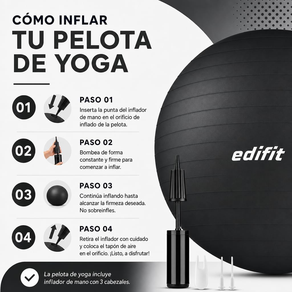 Ballon de gym & grossesse Edifit — Gonfleur inclus