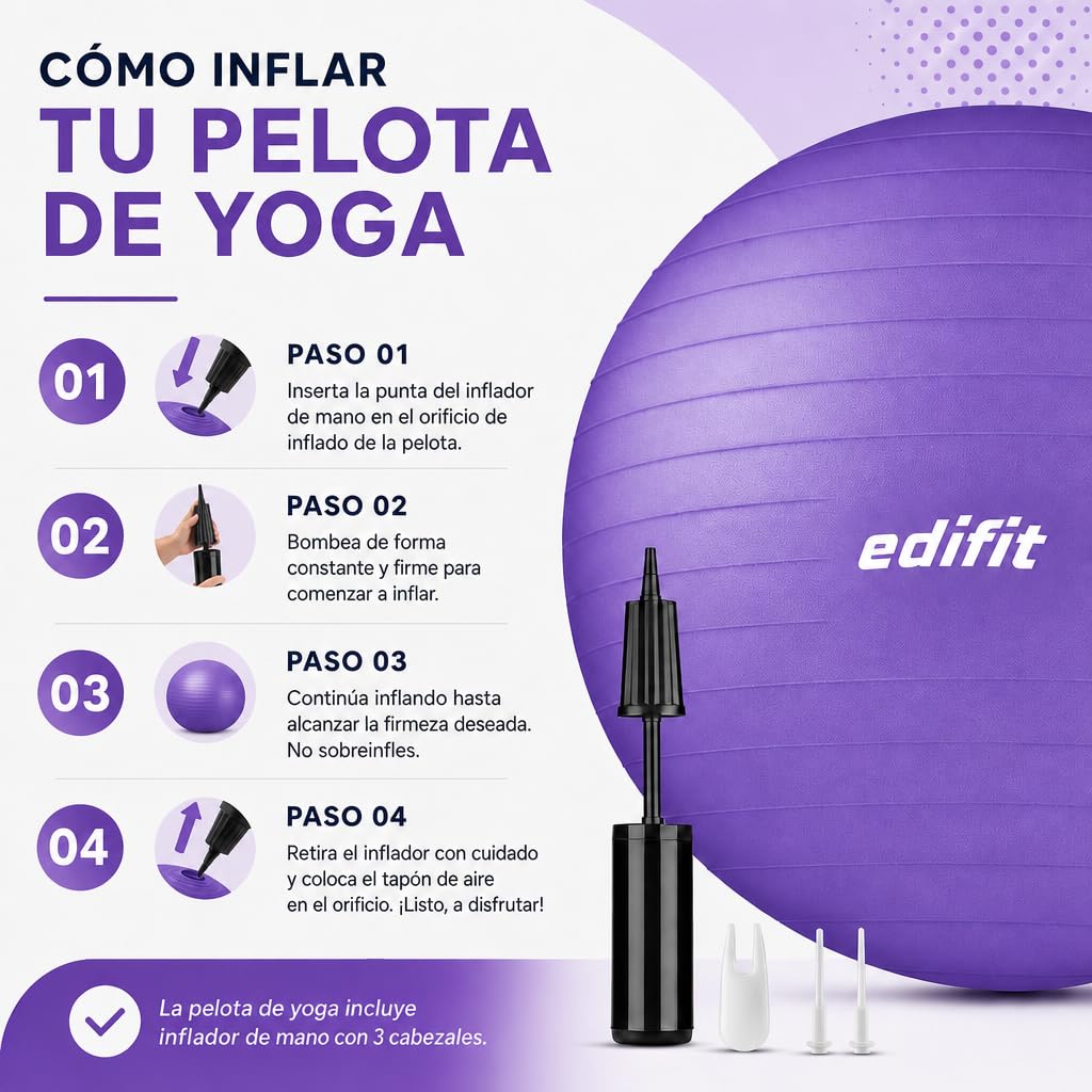 Ballon de gym & grossesse Edifit — Gonfleur inclus