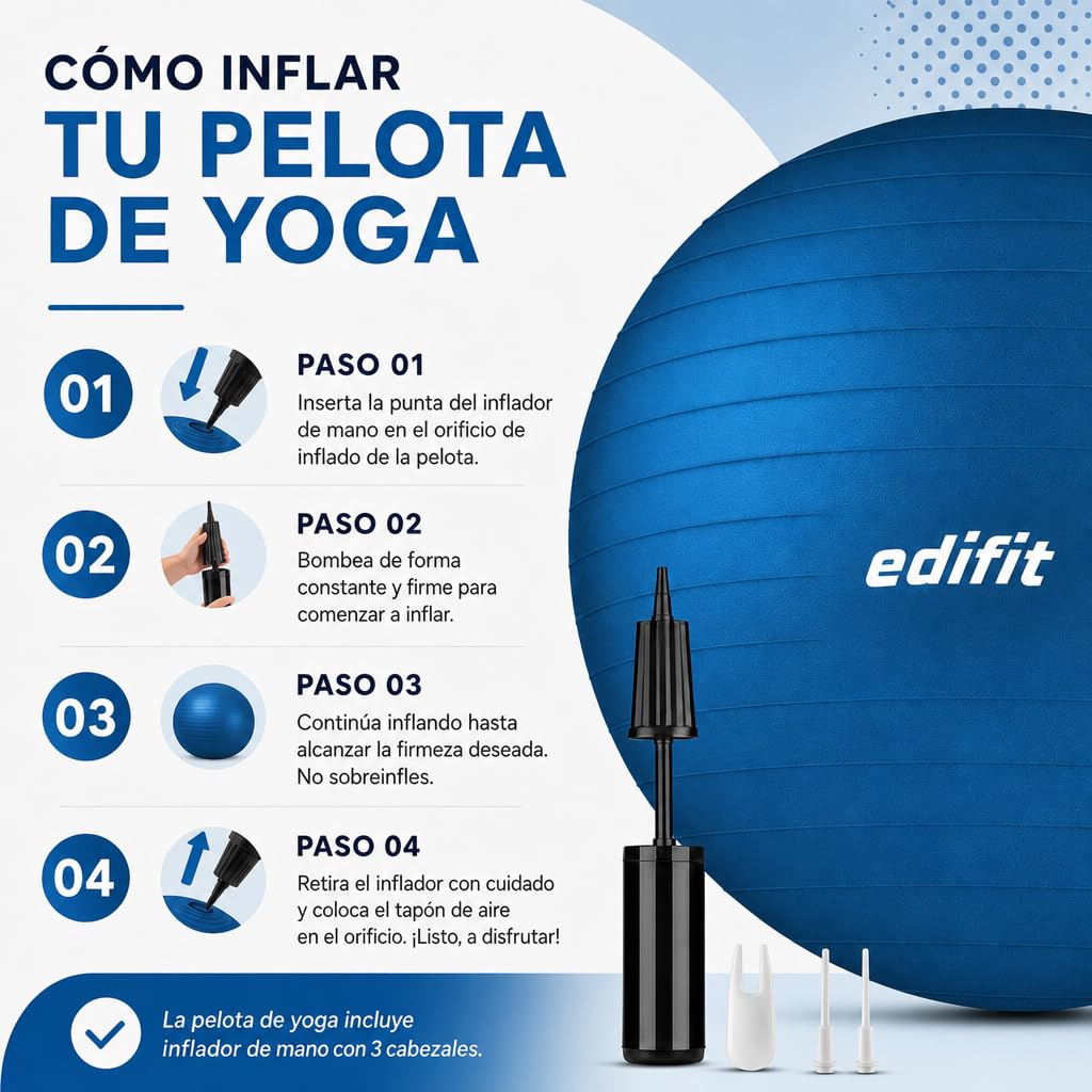 Ballon de gym & grossesse Edifit — Gonfleur inclus