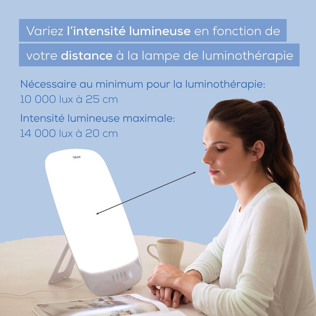 Beurer TL 30 Tageslichtlampe, 10.000 Lux, Tageslichtsimulation, kompakte Tageslichtlampe mit Ständer und Aufbewahrungsbeutel, 23,6 x 15,6 x 2,6 cm