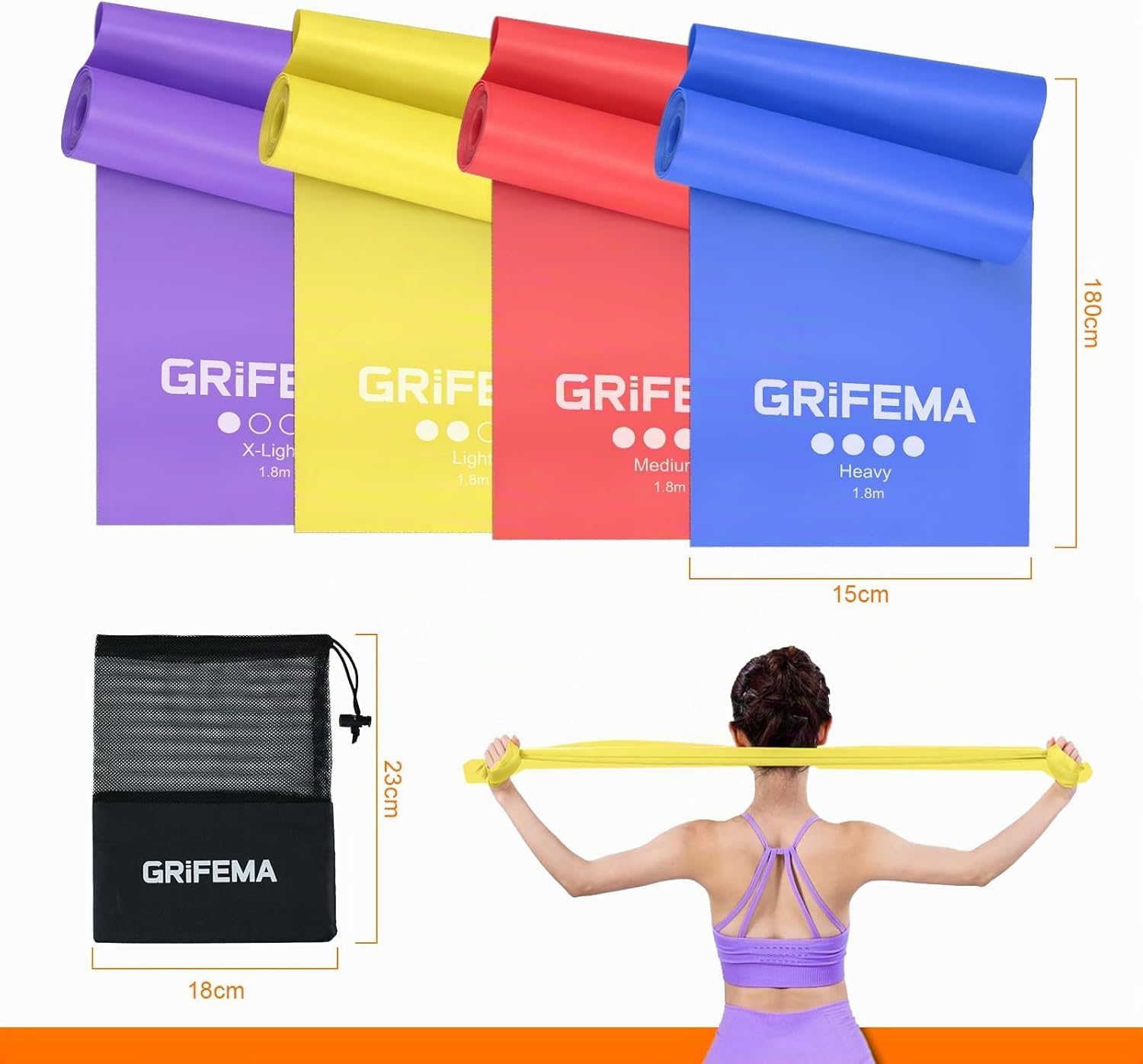 GRIFEMA Resistance Bands — 4 Levels