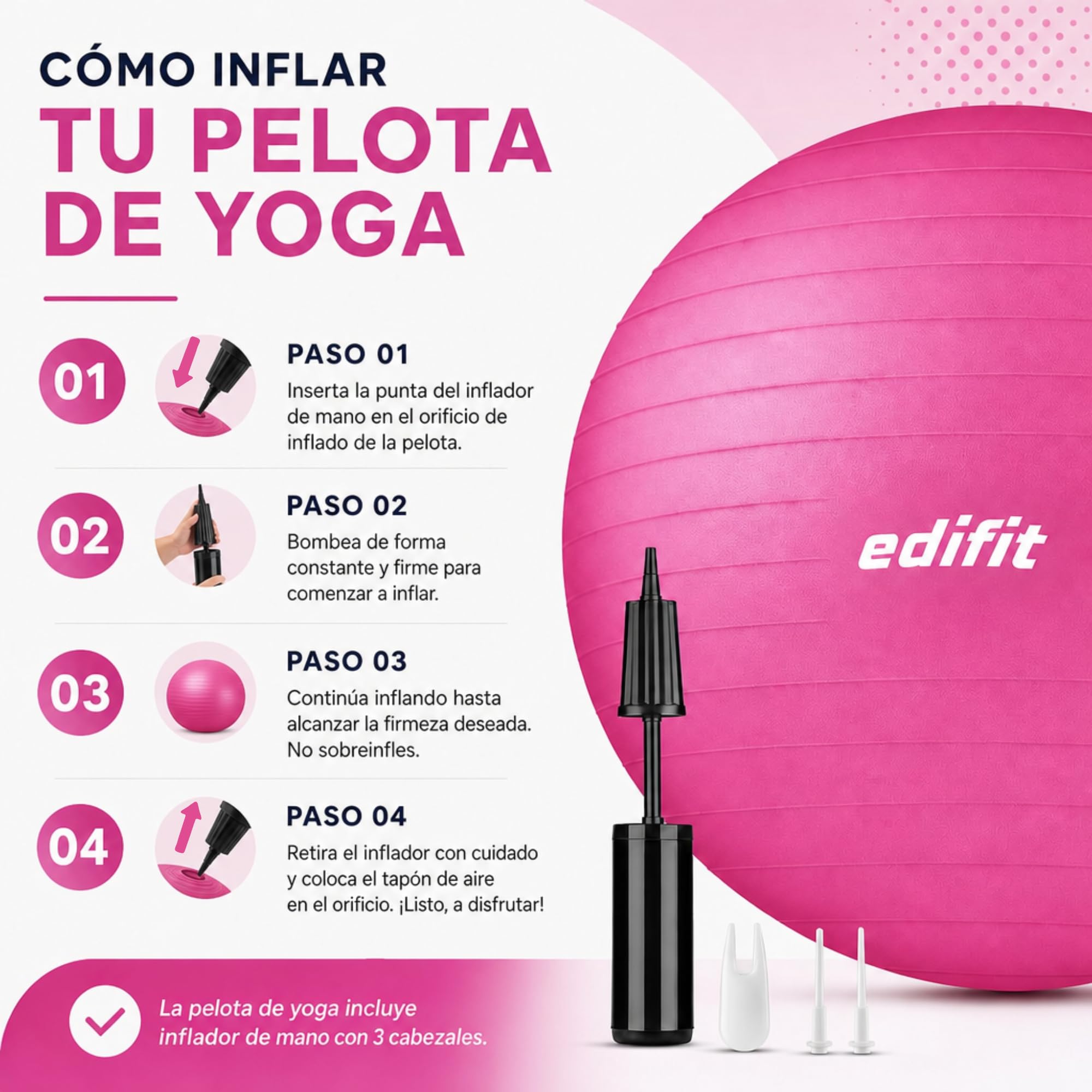 Ballon de gym & grossesse Edifit — Gonfleur inclus