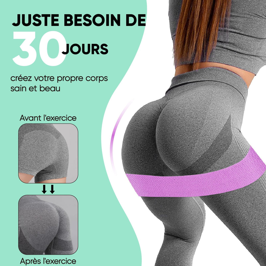 Bandes Élastiques Musculation en Tissu — 3 Niveaux