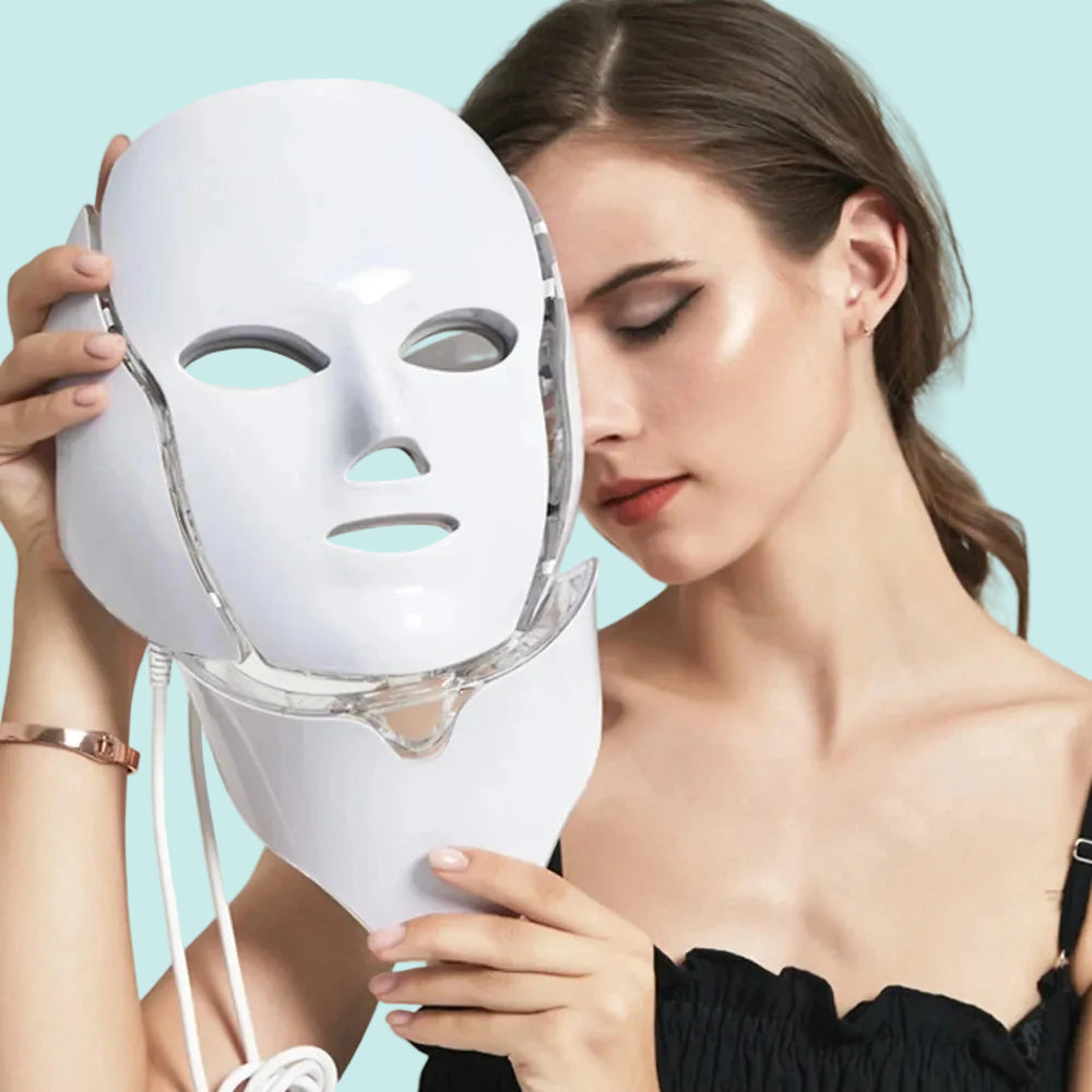 7-Farben-LED-Maske — Lichttherapie für Gesicht & Hals