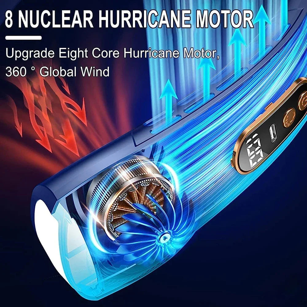 Portable Bladeless Neck Fan — Rechargeable with Digital Display