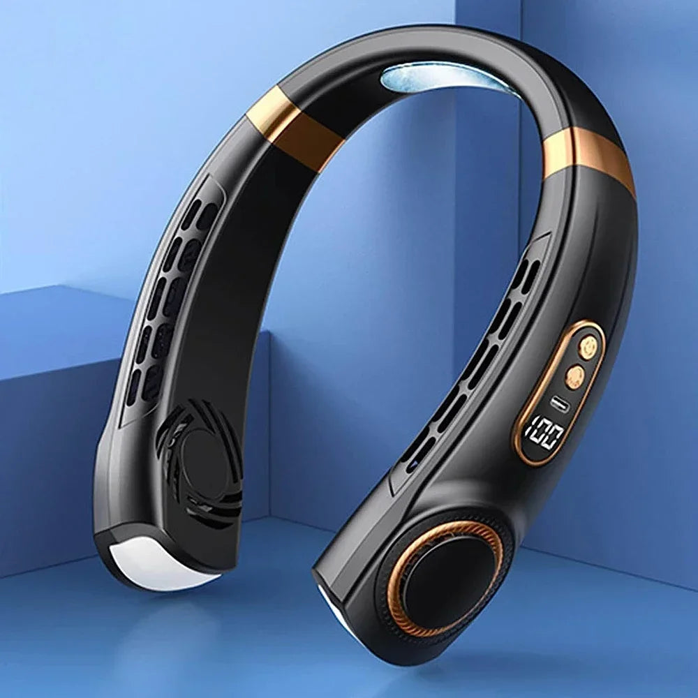 Portable Bladeless Neck Fan — Rechargeable with Digital Display