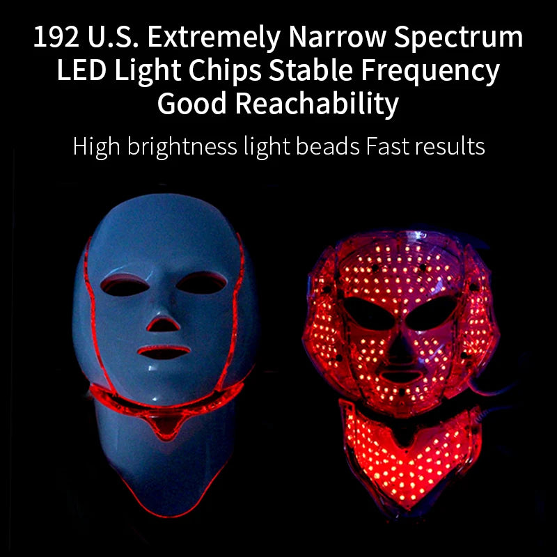 7-Farben-LED-Maske — Lichttherapie für Gesicht & Hals