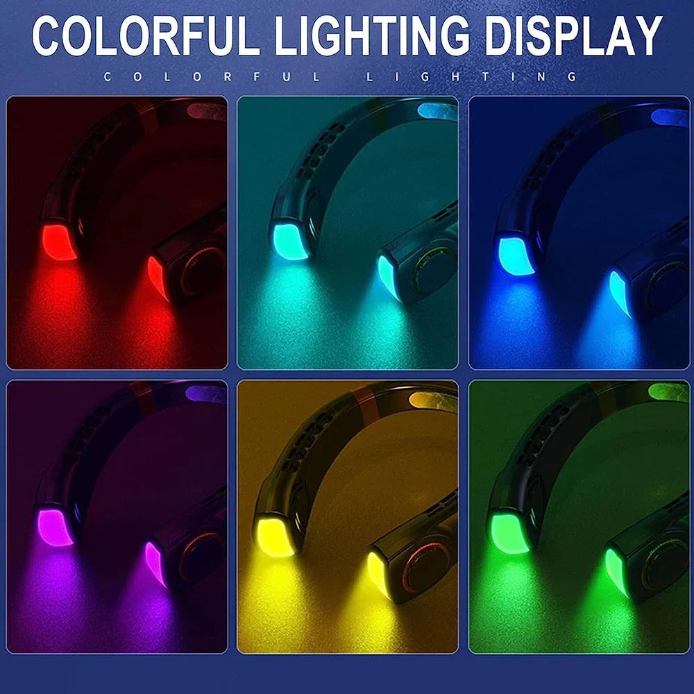 Portable Bladeless Neck Fan — Rechargeable with Digital Display