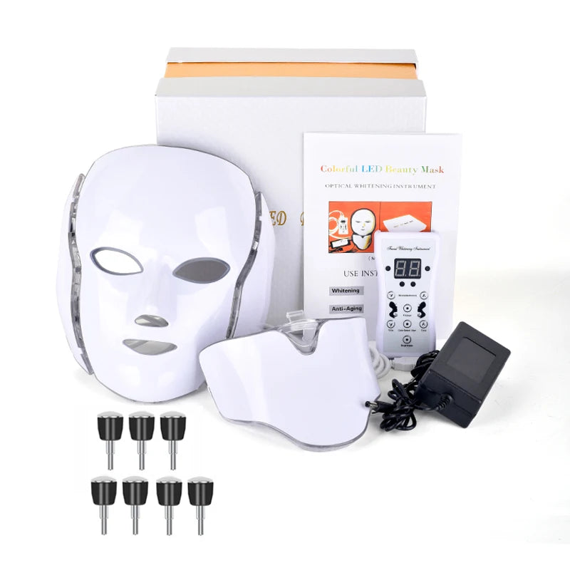 7-Farben-LED-Maske — Lichttherapie für Gesicht & Hals