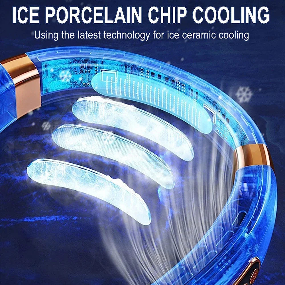 Portable Bladeless Neck Fan — Rechargeable with Digital Display